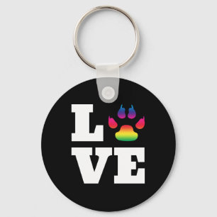 Rainbow paw key ring