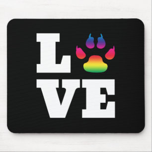 Rainbow paw mouse pad