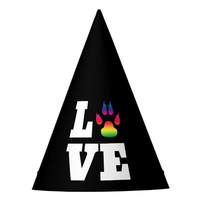Rainbow paw party hat (Front)