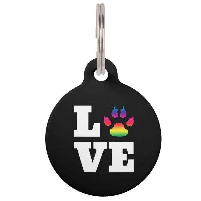 Rainbow paw pet tag (Front)