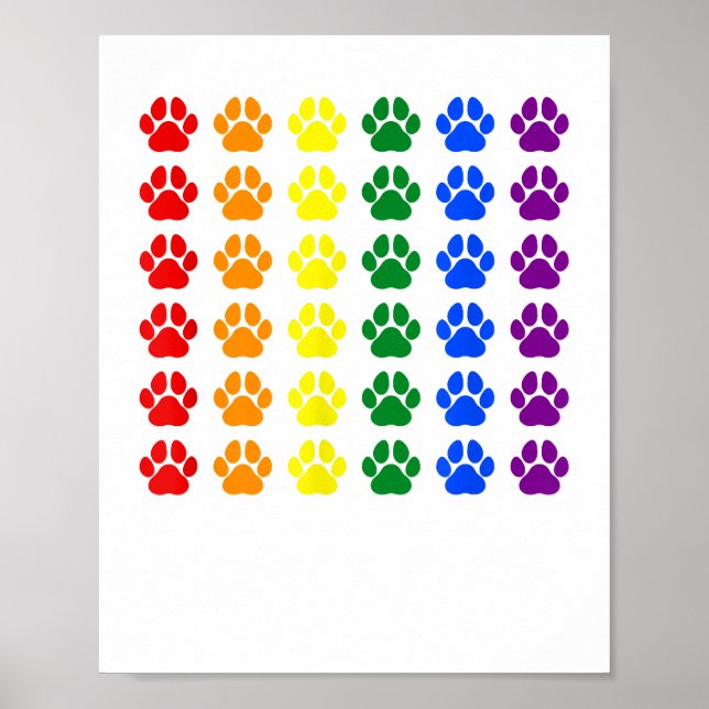 Rainbow Paw Print Dog Paw LGBT Pride LGBT Supporte (Front)