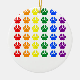 Rainbow Paw Print Dog Paw LGBT Pride LGBT Supporte Ceramic Tree Decoration