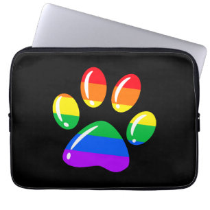 Rainbow Paw Print Dog Paw LGBT Pride LGBT Supporte Laptop Sleeve