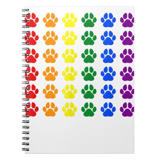 Rainbow Paw Print Dog Paw LGBT Pride LGBT Supporte Notebook (Front)