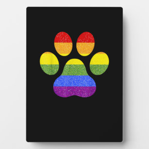 Rainbow Paw Print Dog Paw LGBT Pride Supporter Dog Plaque