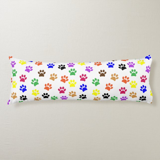 Rainbow Paw Prints Body Cushion (Front)
