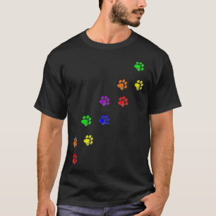 Rainbow Paw Prints Gay Pride Pet Dog Cat Owner Lov T-Shirt