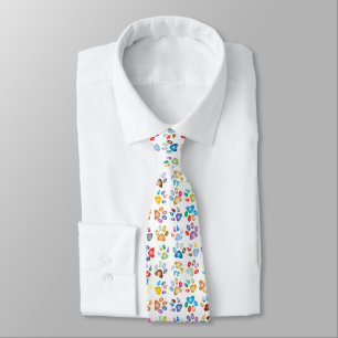 Rainbow Paw Prints Tie