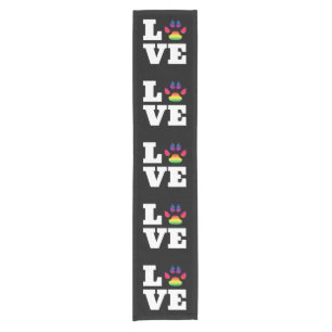 Rainbow paw short table runner