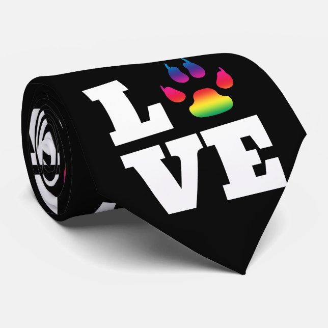 Rainbow paw tie (Rolled)