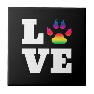 Rainbow paw tile