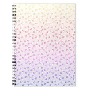 Rainbow pawprints notebook