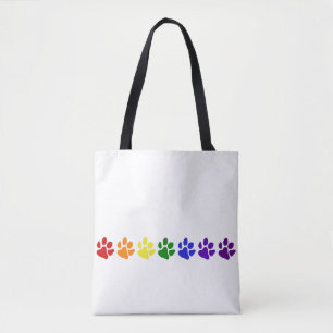 Rainbow Paws Tote Bag
