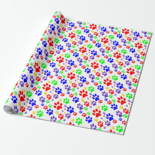 rainbow paws wrapping paper