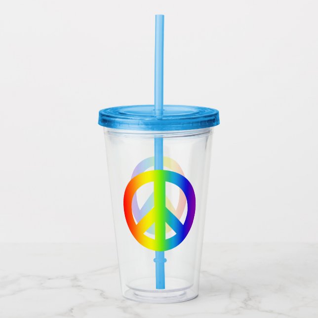 Rainbow Peace Acrylic Tumbler (Front)