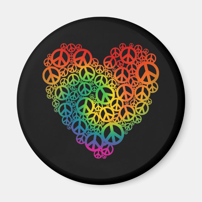 Rainbow Peace Heart Magnet (Front)
