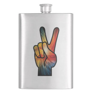Rainbow Peace Hip Flask