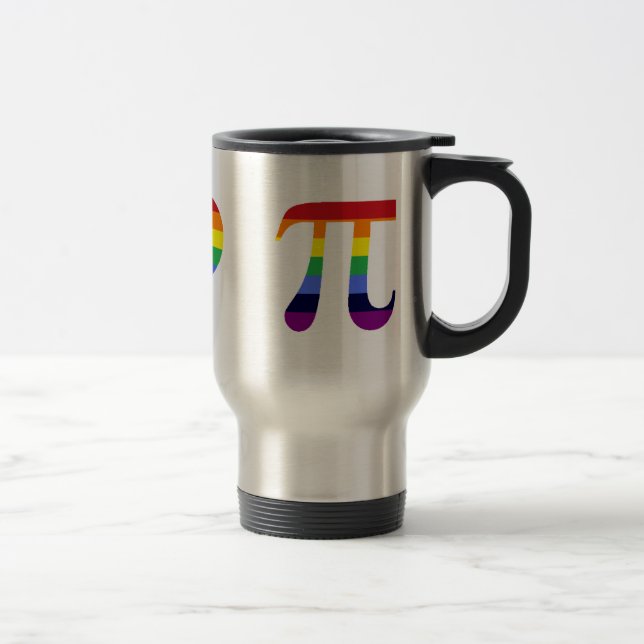rainbow peace love pi travel mug (Right)