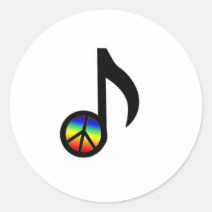 Rainbow peace music note stickers