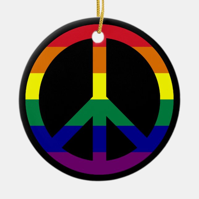 Rainbow Peace Ornament (Front)