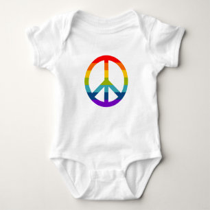 Rainbow Peace Sign Baby Bodysuit