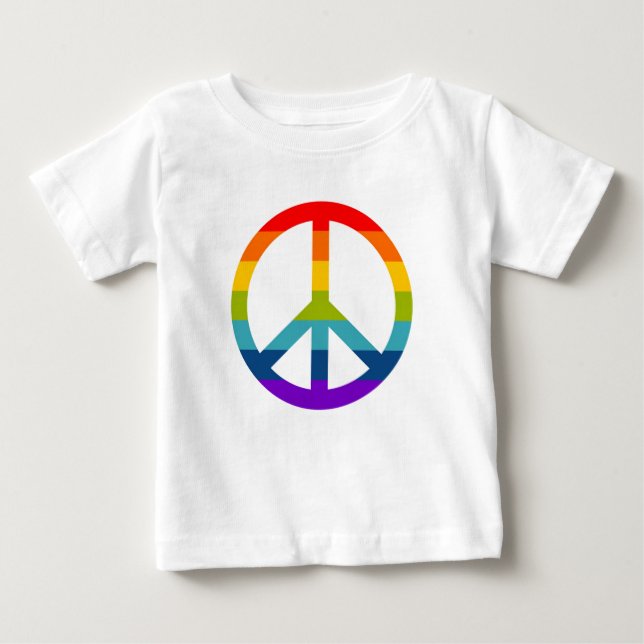 Rainbow Peace Sign Baby T-Shirt (Front)