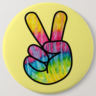 Rainbow Peace sign button