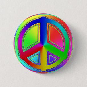 Rainbow Peace Sign button