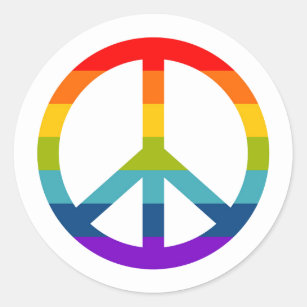Rainbow Peace Sign Classic Round Sticker