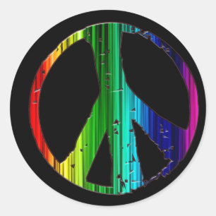 Rainbow Peace Sign Classic Round Sticker