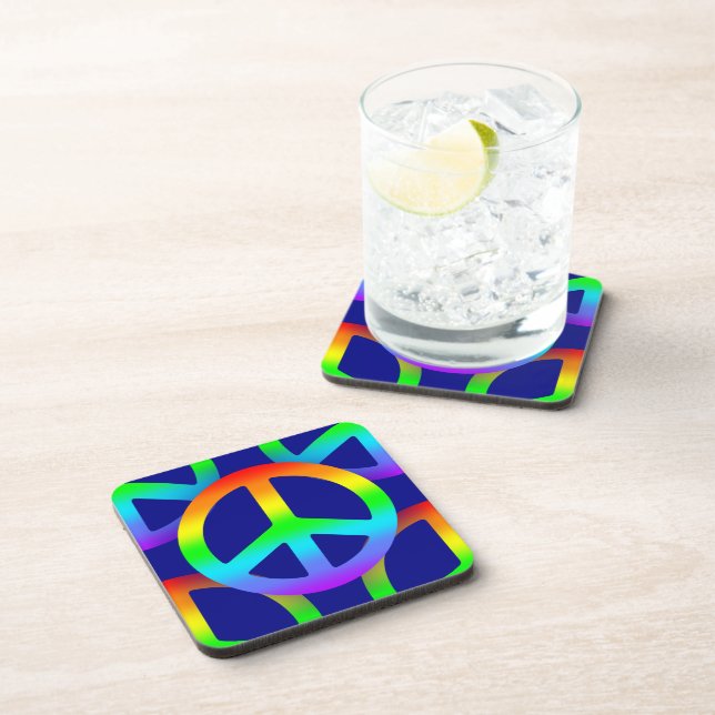 Rainbow Peace Sign Coaster (Right Side)