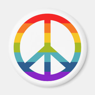 Rainbow Peace Sign Magnet