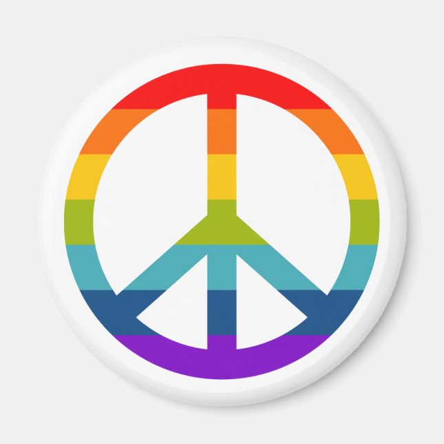 Rainbow Peace Sign Magnet (Front)