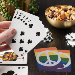 Rainbow Peace Sign Playing Cards