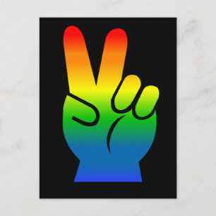 Rainbow Peace Sign Postcard