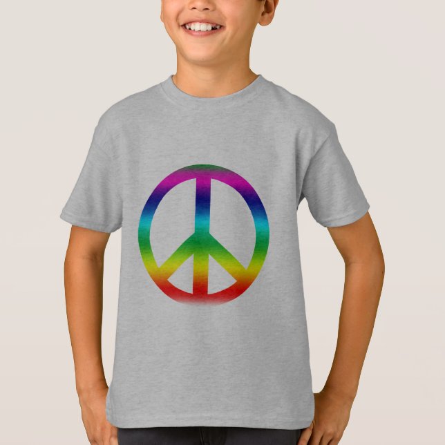 Rainbow Peace Sign Products T-Shirt (Front)