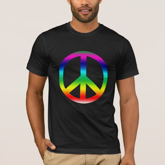 Rainbow Peace Sign Products T-Shirt (Front)