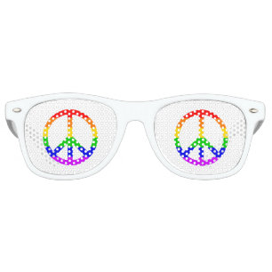 Rainbow Peace Sign Retro Sunglasses