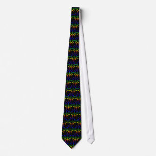 Rainbow Peace Sign Spiral Tie