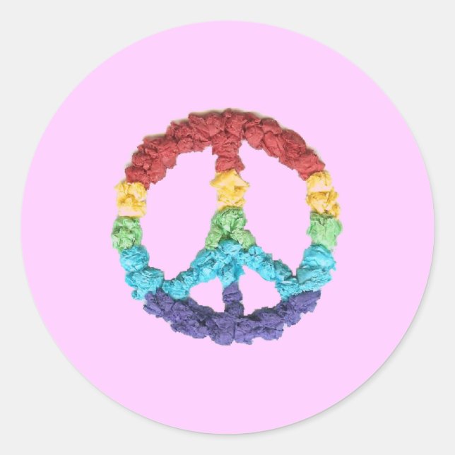 Rainbow peace sign sticker (Front)