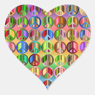 Rainbow peace sign stickers