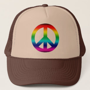 Rainbow Peace Sign Trucker Hat
