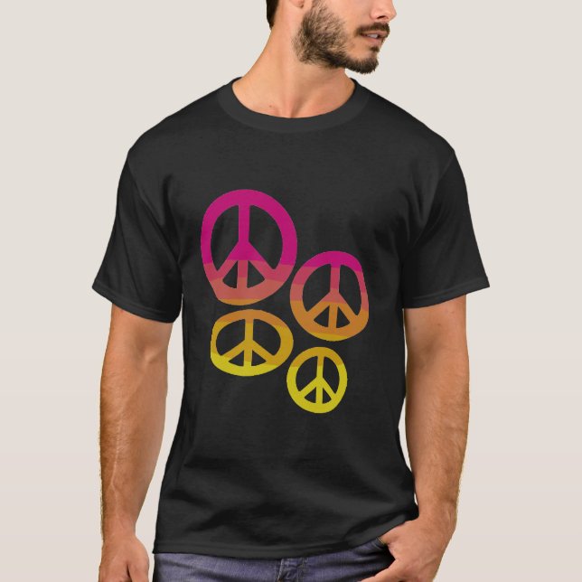Rainbow Peace Signs T-Shirt (Front)