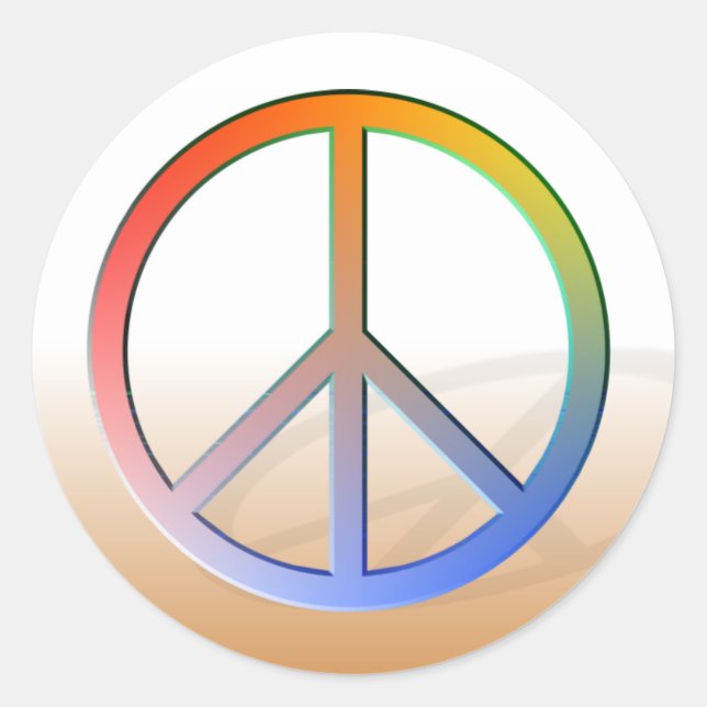 Rainbow Peace Symbol Classic Round Sticker (Front)