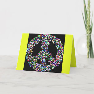 Rainbow peace symbol New Year card