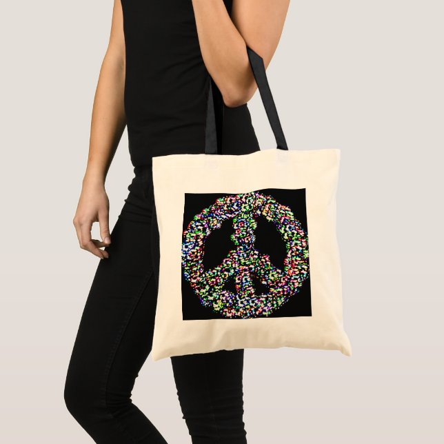 Rainbow peace symbol New Year Tote Bag (Front (Product))