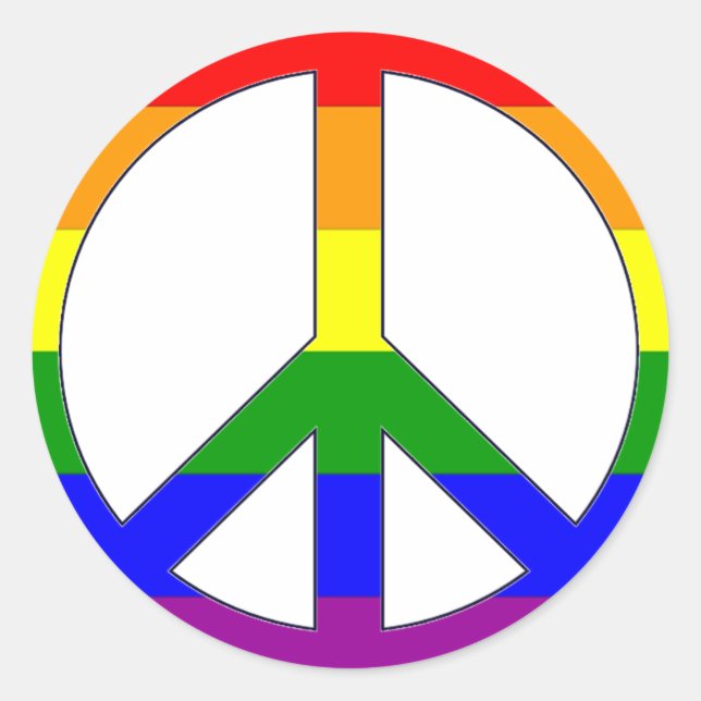 Rainbow Peace Symbol Sticker (Front)