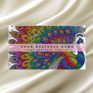 Rainbow Peacock Business Card