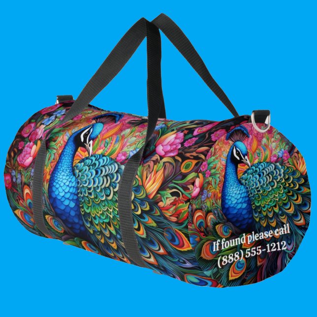 Rainbow Peacock Large Duffel Bag (Creator Uploaded)