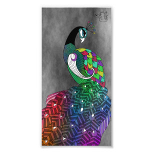 Rainbow Peacock Print